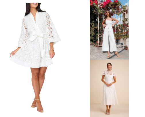 Dresses for Every Bridal Event — $150 or less cover photo collage