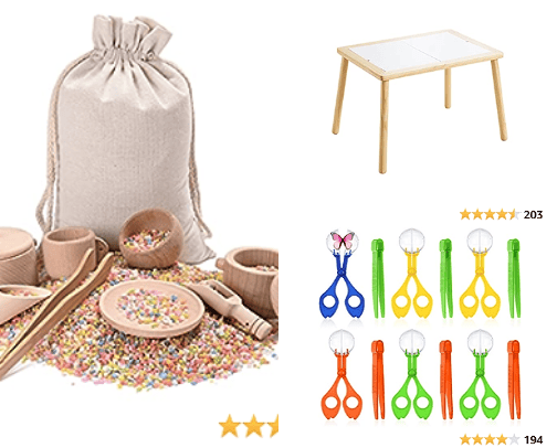 sensory table tools cover photo collage