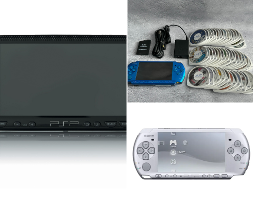 PSP 3000, PSP 2000, PSP 1000. cover photo collage
