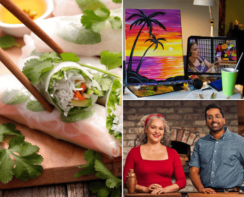 Virtual Classes for Date Night cover photo collage