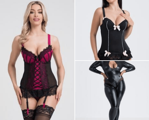 Sexy lingerie and costumes cover photo collage