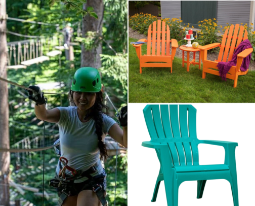 Adirondack Chairs I Put Around My Fire Pit So Everyone Sits Comfortably cover photo collage