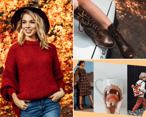 Women fall sweater's cover photo collage