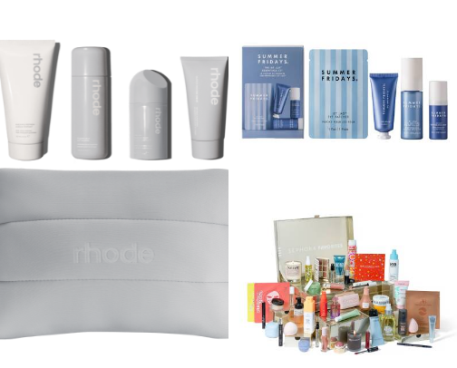 christmas gift ideas for the skincare girlies!! cover photo collage