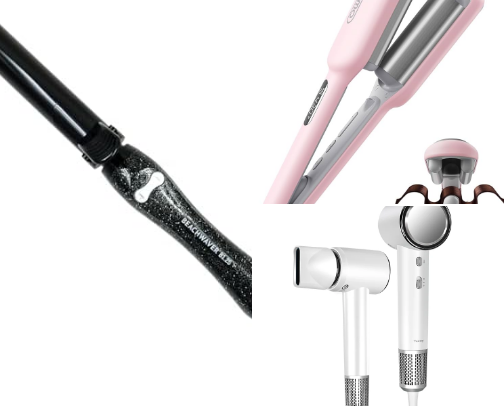 Hair hot tools and products cover photo collage