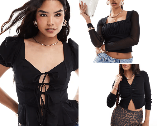 ASOS DESIGN tie front blouse cover photo collage