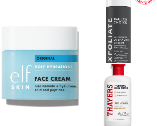 Favorite skin care products cover photo collage
