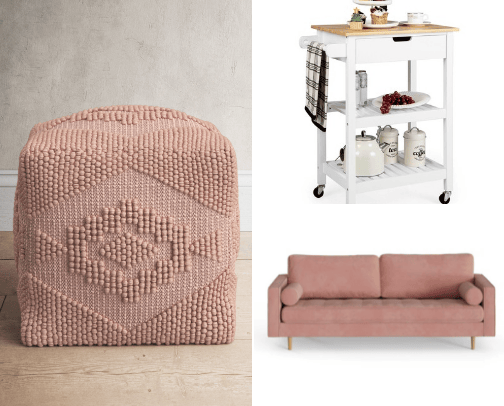 Furnishing my new post-marriage/starting over apartment (featuring pink vibes!) cover photo collage