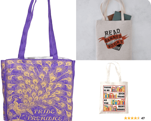 bookish tote bags cover photo collage