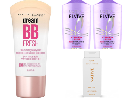 Affordable beauty products cover photo collage