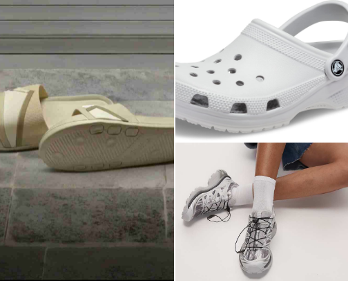 Footwears for men and women cover photo collage