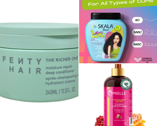 Curly hair products cover photo collage