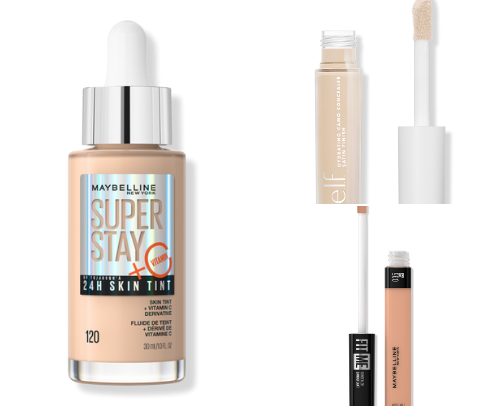 Daily makeup products cover photo collage