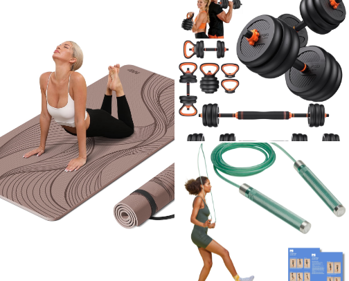 home gym must-haves 🏋️‍♀️ cover photo collage