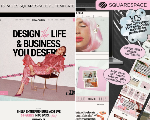 These Feminine Squarespace Website Templates Are a Lifestyle Blogger's Dream cover photo collage