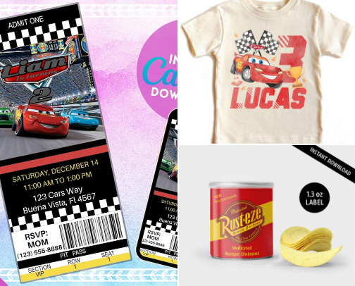 Cars Birthday Party cover photo collage