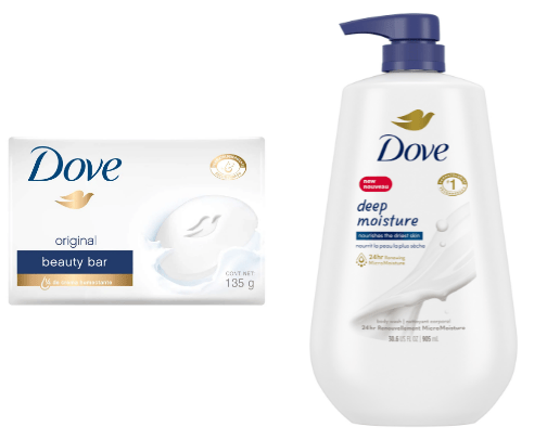 Bar soaps and shower gels cover photo collage