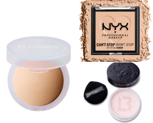 Mature skin approved setting powders cover photo collage