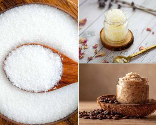 DIY Vanilla Lip Scrub & Coffee Vanilla Body Scrub cover photo collage
