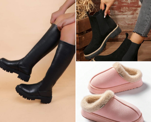 Shein shoes❤️ This season for boots to wear them with skirts with shorts its everything❄️😍 cover photo collage