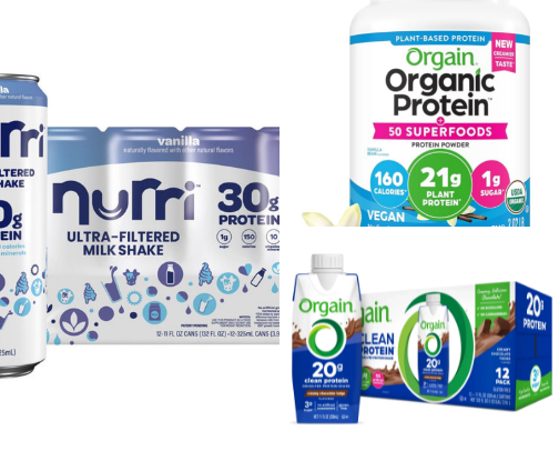 Protein Drinks and Bars cover photo collage