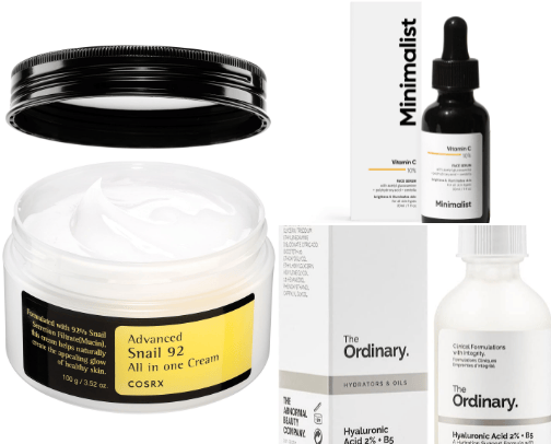 Skin care that make you glow, and gives you a soft finish cover photo collage
