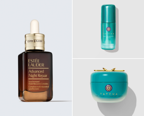 Fav skincare recs for plump skin cover photo collage