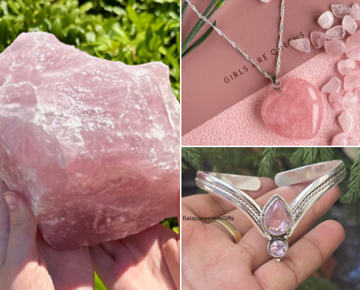 Rose Quartz Crystals & Jewelry | Beautiful Healing Crystal Finds cover photo collage