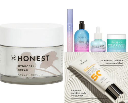 Natural beauty products (skincare, makeup, nails, hair and body care) cover photo collage