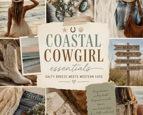 Coastal Cowgirl Summer Essentials 🌊 cover photo collage