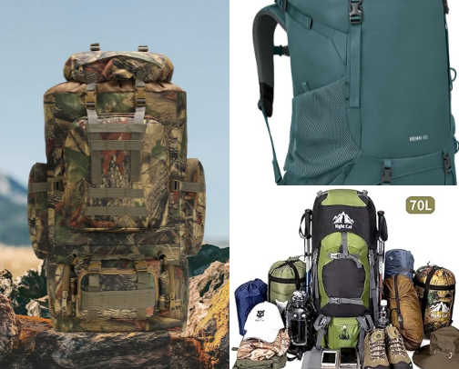 COOL CAMPING BACKPACK, LOADED AND STRONG cover photo collage