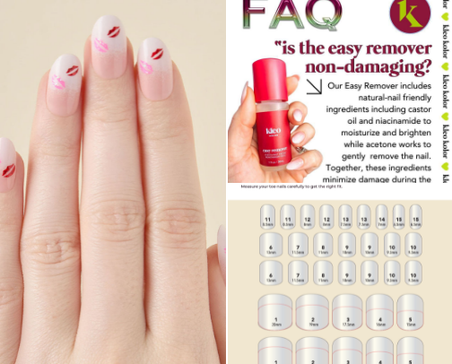 Kleo Kolor press on nails or Gel strips cover photo collage