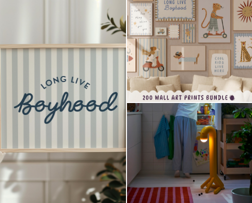 Whimsical boy room cover photo collage