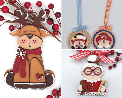 DIY Christmas Ornament Kits/ Stocking Stuffers / Wine & Paint Nights cover photo collage
