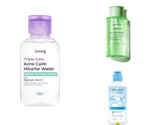 Rekomendasi Micellar Water untuk Kulit Berjerawat 2024 cover photo collage
