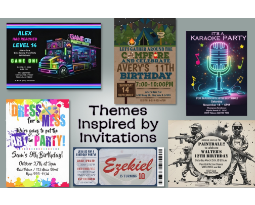 Birthday Party Theme Ideas (for older kids 8-14 y/o) cover photo collage