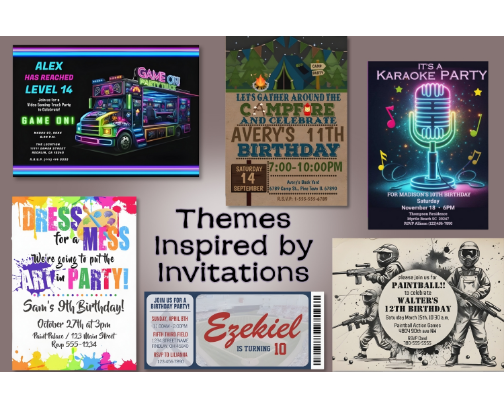 Birthday Party Theme Ideas (for older kids 8-14 y/o) cover photo collage