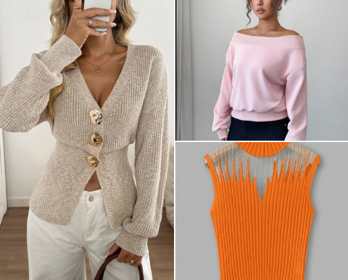 Sweaters and cardigans cover photo collage