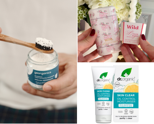 My must have low toxin self care products  🌿🤍🌞✨ cover photo collage