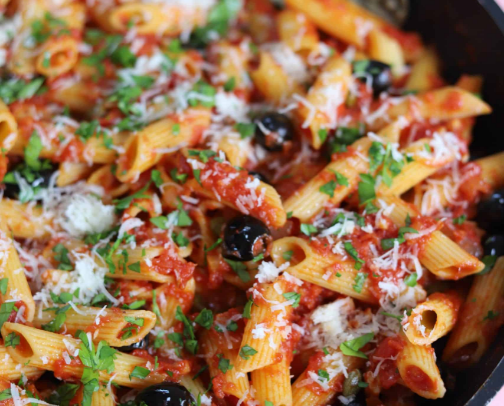 Puttanesca gluten pasta sauce cover photo collage