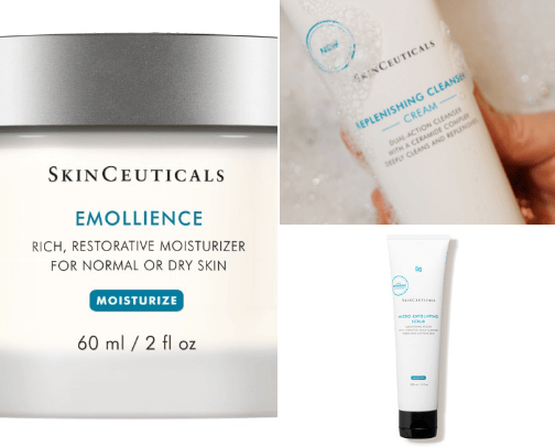 Skincare Products for dry skin cover photo collage