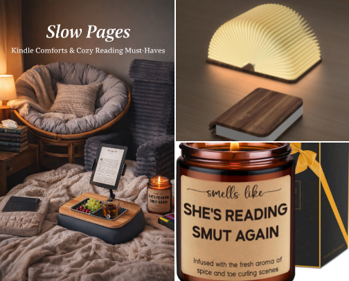 Slow Pages: Cozy Reading & Kindle Essentials 📖✨ cover photo collage