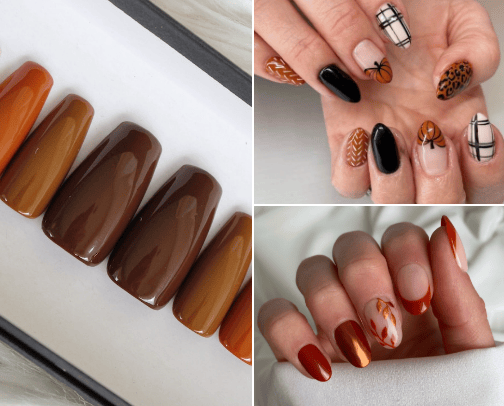 Fall nails cover photo collage