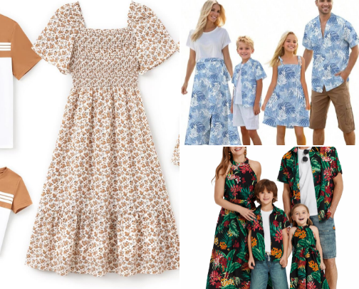 Family Matching Outfits cover photo collage