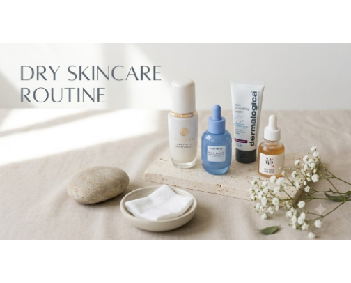 Dry Skincare Routine cover photo collage
