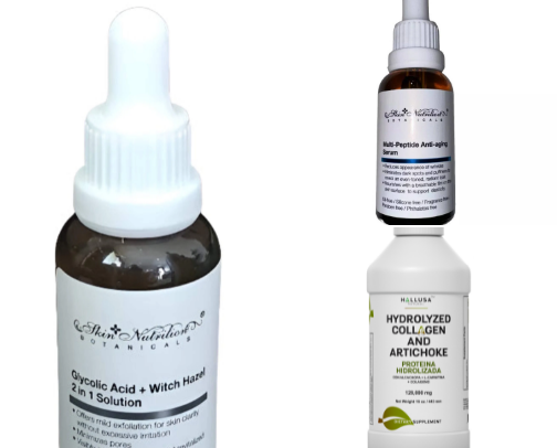 Skin products cover photo collage