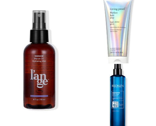 I want shiny hair (with hair oils, masks, treatments, and shampoo/conditioners) cover photo collage