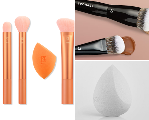 Make up brushes / sponges cover photo collage
