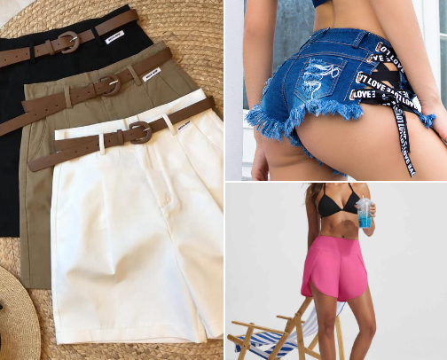 Quick dry women shorts cover photo collage