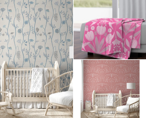 Modern indie designers baby nursery decor cover photo collage